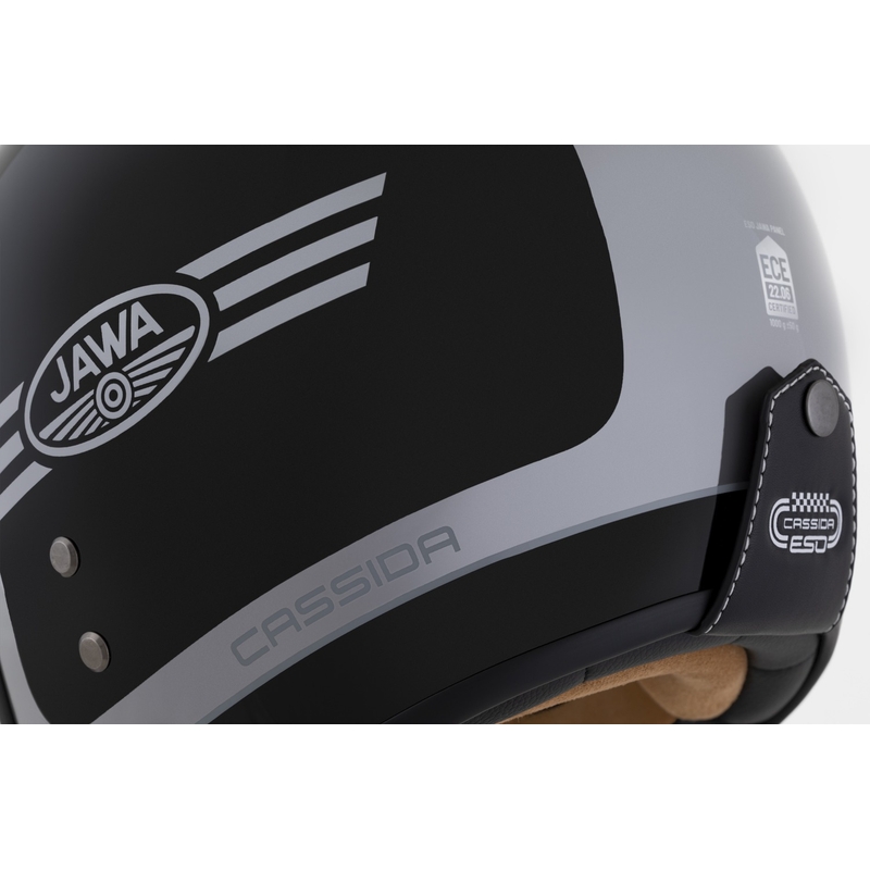 Cassida Eso Jawa Panel Open Face Helm Zwart Parel-Antraciet-Zilver