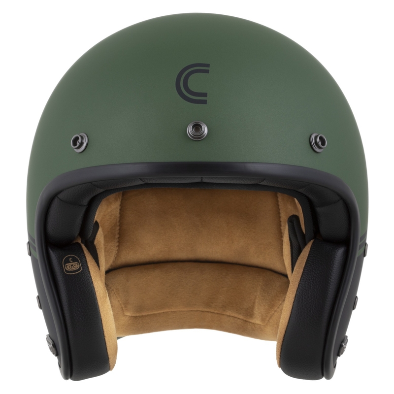 Open helm Cassida Ace Super Hooligan zwart mat-metallic groen