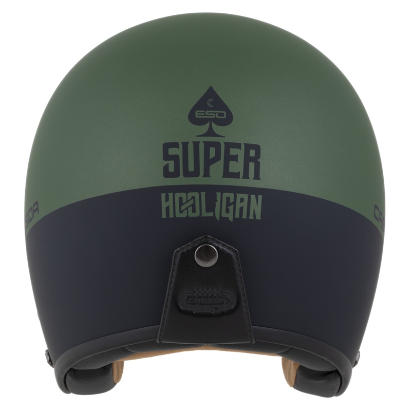 Open helm Cassida Ace Super Hooligan zwart mat-metallic groen