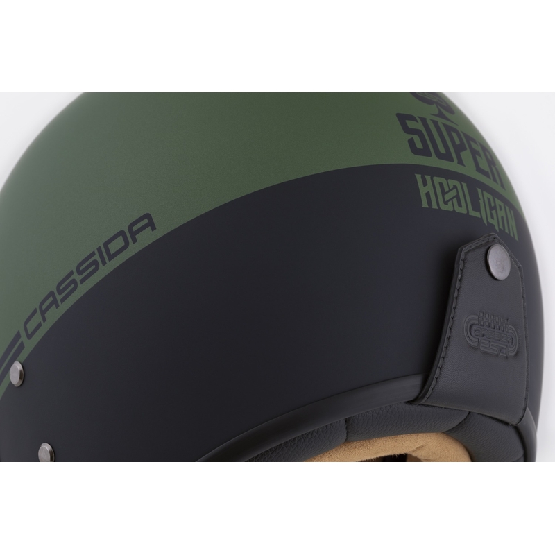 Open helm Cassida Ace Super Hooligan zwart mat-metallic groen