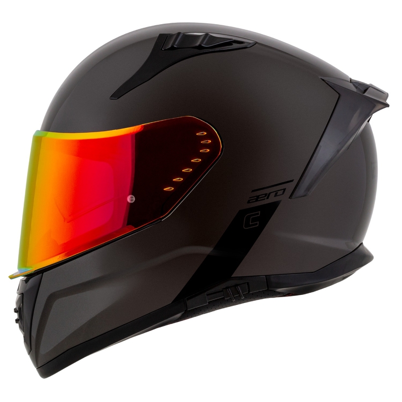 Cassida Aero Super Mono integraal motorhelm glanzend zwart chroom-zwart