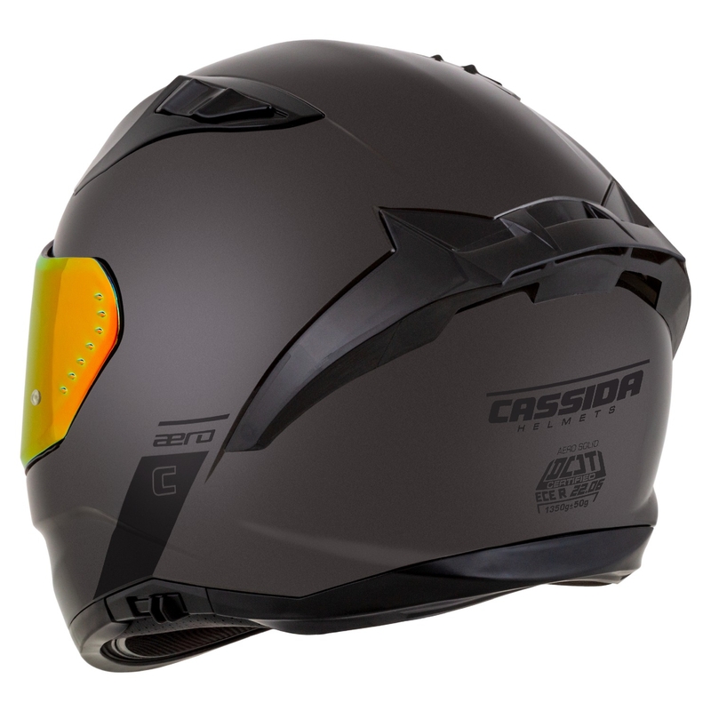 Cassida Aero Super Mono integraal motorhelm glanzend zwart chroom-zwart