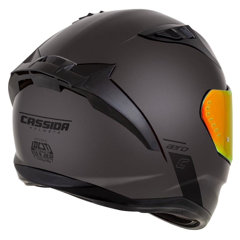 Cassida Aero Super Mono integraal motorhelm glanzend zwart chroom-zwart