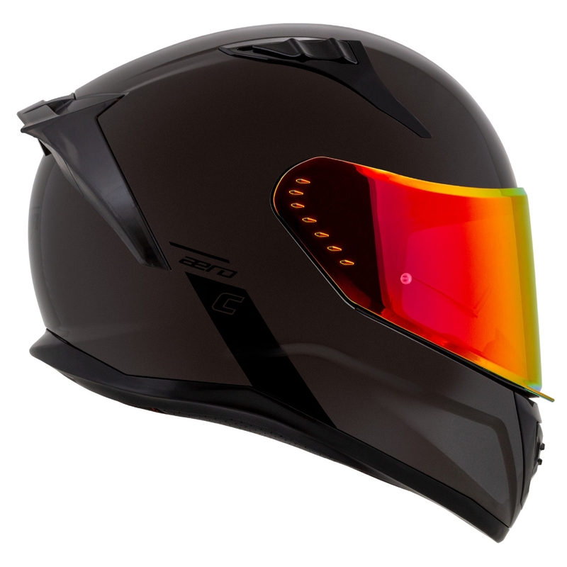 Cassida Aero Super Mono integraal motorhelm glanzend zwart chroom-zwart