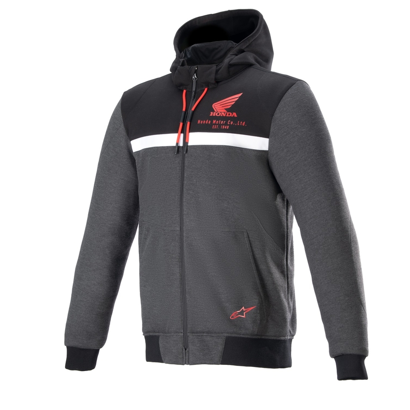 Alpinestars Chrome Street Hoodie Honda motorsweatshirt zwart-grijs-rood