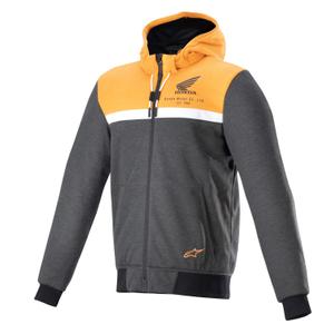 Alpinestars Chrome Street Hoodie Honda Motorjas 2024 zwart-grijs-oranje