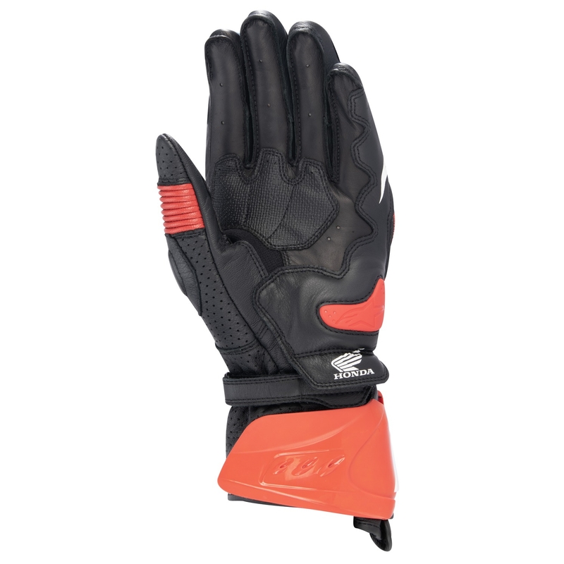 Alpinestars GP PRO R 3 Honda motorhandschoenen zwart-rood fluo-blauw-wit