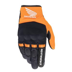 Alpinestars Koperen Honda motorhandschoenen collectie 2024 zwart en oranje