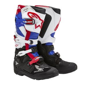 Alpinestars Tech 7 Enduro Drystar Honda Motorfiets Laarzen Collectie 2024 Zwart-Blauw-Wit-Rood