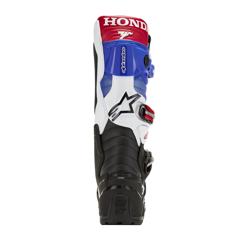 Alpinestars Tech 7 Enduro Drystar Honda Motorlaarzen Zwart-Blauw-Wit-Rood