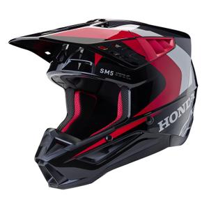 Alpinestars S-M5 Honda Motorcrosshelm 2024 zwart-rood-grijs