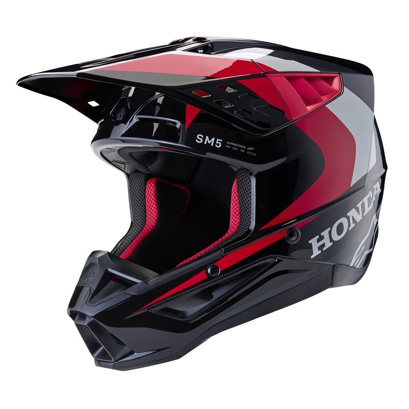 Alpinestars S-M5 Honda motorcrosshelmcollectie zwart-rood-grijs