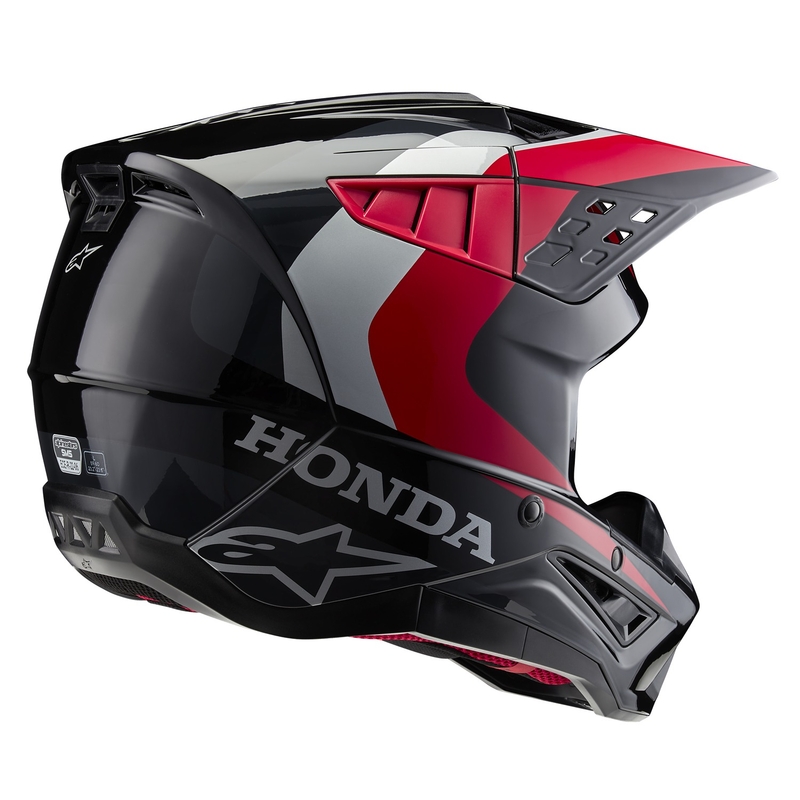 Alpinestars S-M5 Honda motorcrosshelmcollectie zwart-rood-grijs