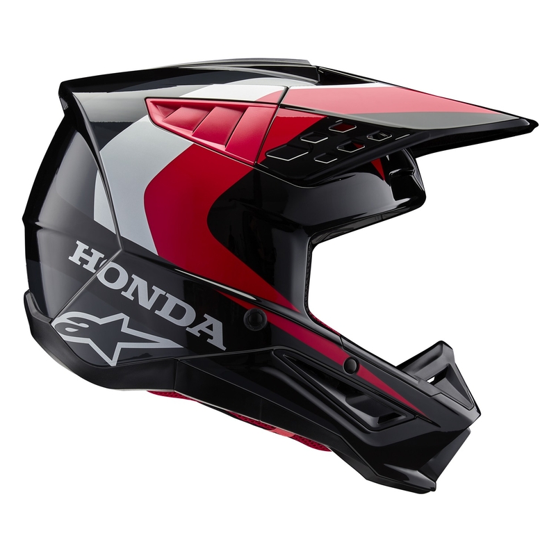Alpinestars S-M5 Honda motorcrosshelmcollectie zwart-rood-grijs