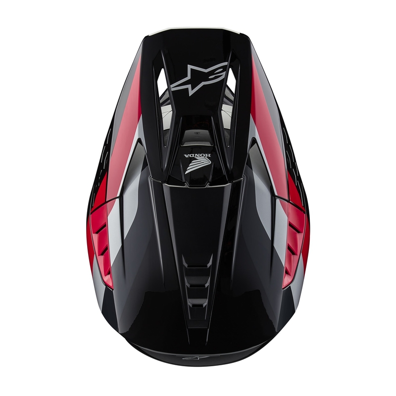 Alpinestars S-M5 Honda motorcrosshelmcollectie zwart-rood-grijs