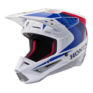 Alpinestars S-M5 Honda motorcrosshelm 2024 collectie wit-blauw-rood