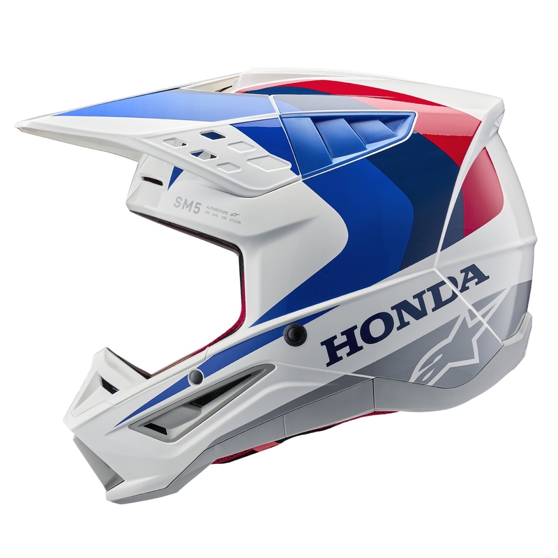 Alpinestars S-M5 Honda motorcrosshelmcollectie wit-blauw-rood