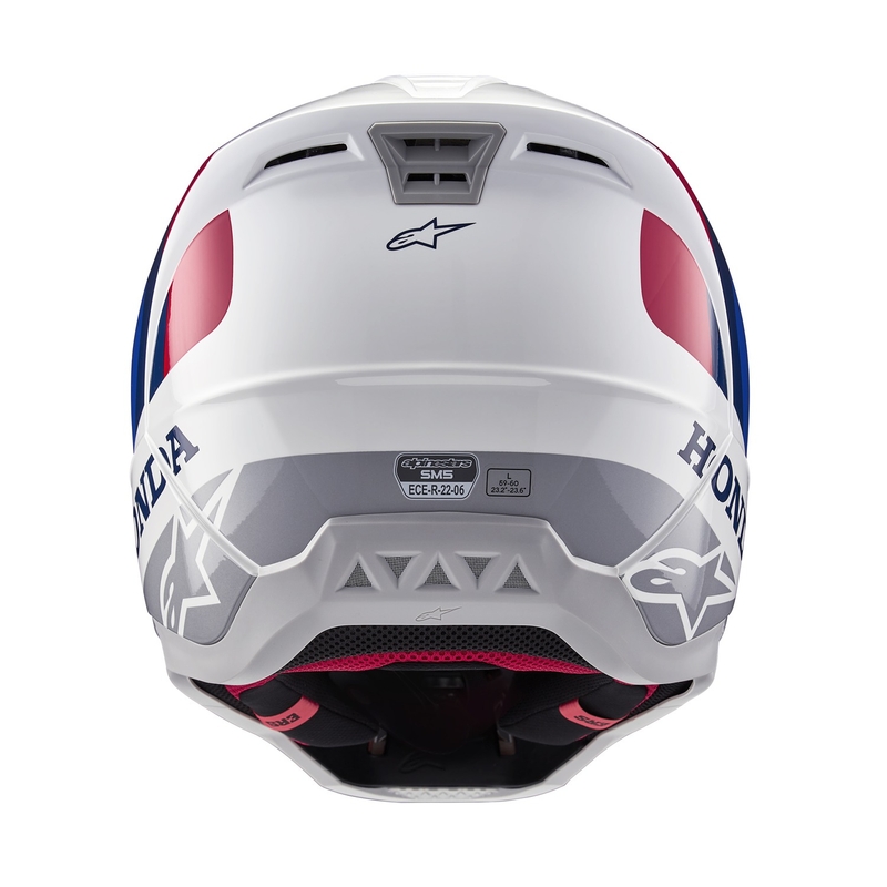 Alpinestars S-M5 Honda motorcrosshelmcollectie wit-blauw-rood