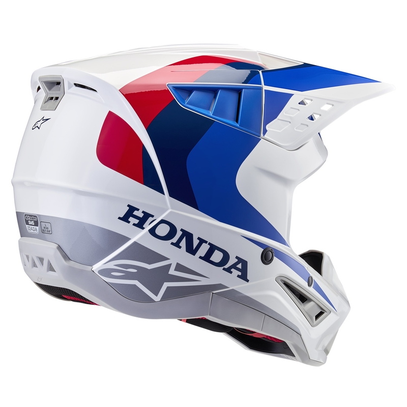 Alpinestars S-M5 Honda motorcrosshelmcollectie wit-blauw-rood
