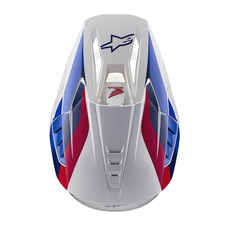 Alpinestars S-M5 Honda motorcrosshelmcollectie wit-blauw-rood