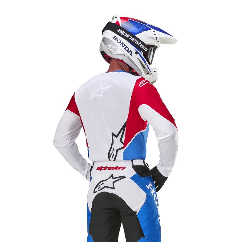 Alpinestars Racer Iconic Honda collectie motocross shirt wit-blauw-rood-zwart