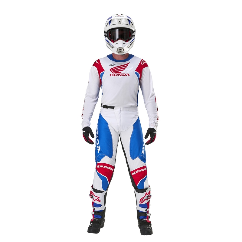 Alpinestars Racer Iconic Honda collectie motorcrossbroek wit-blauw-rood-zwart