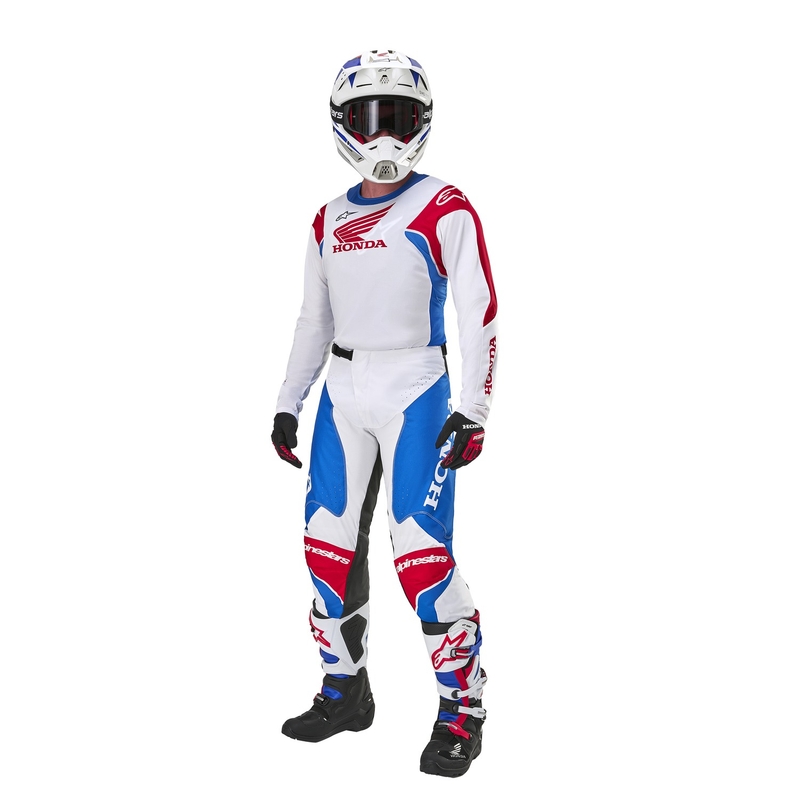 Alpinestars Racer Iconic Honda collectie motorcrossbroek wit-blauw-rood-zwart