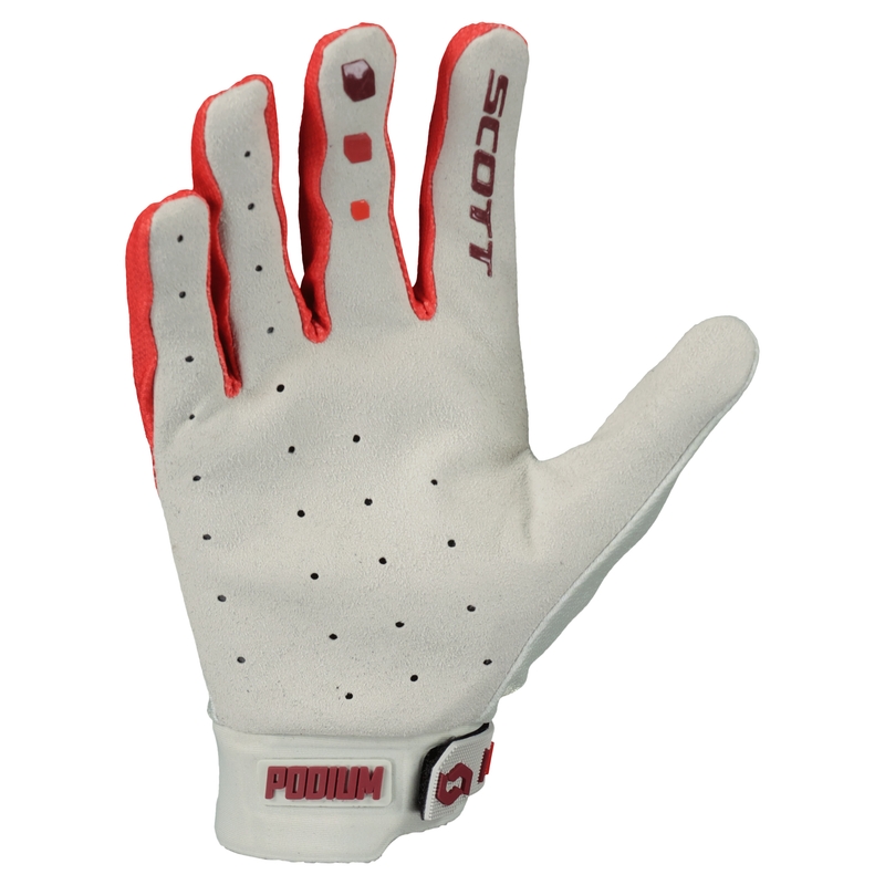 Motorcross handschoenen SCOTT PODIUM PRO rood-grijs