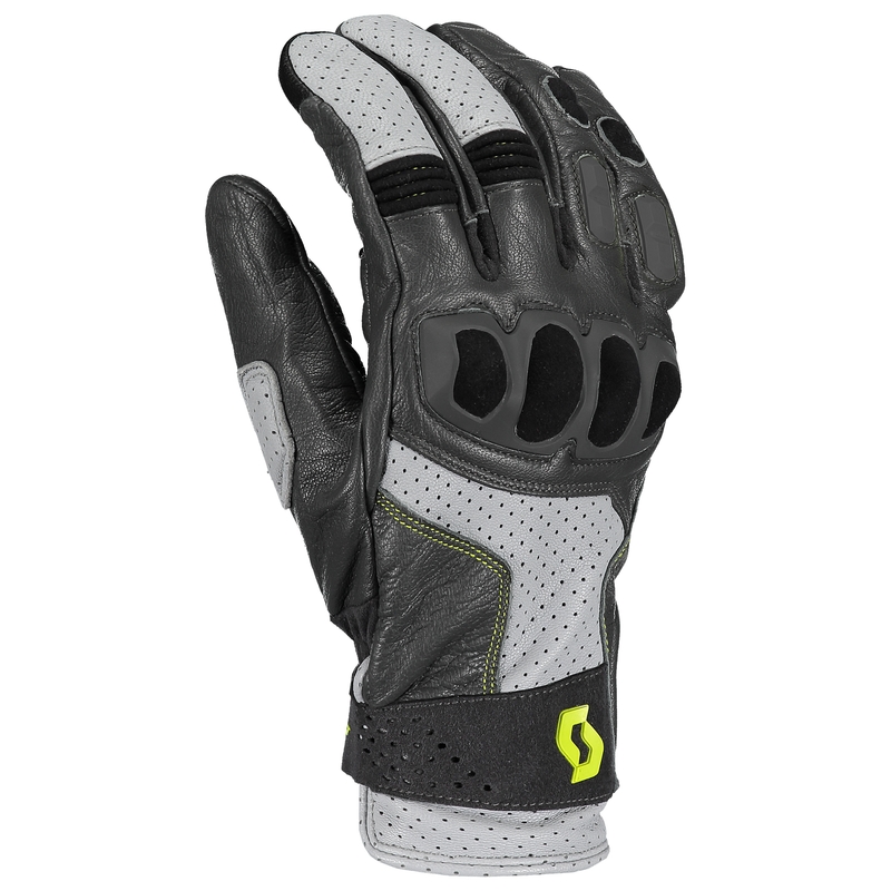 Leren motorhandschoenen SCOTT SPORT ADV grijs-groen