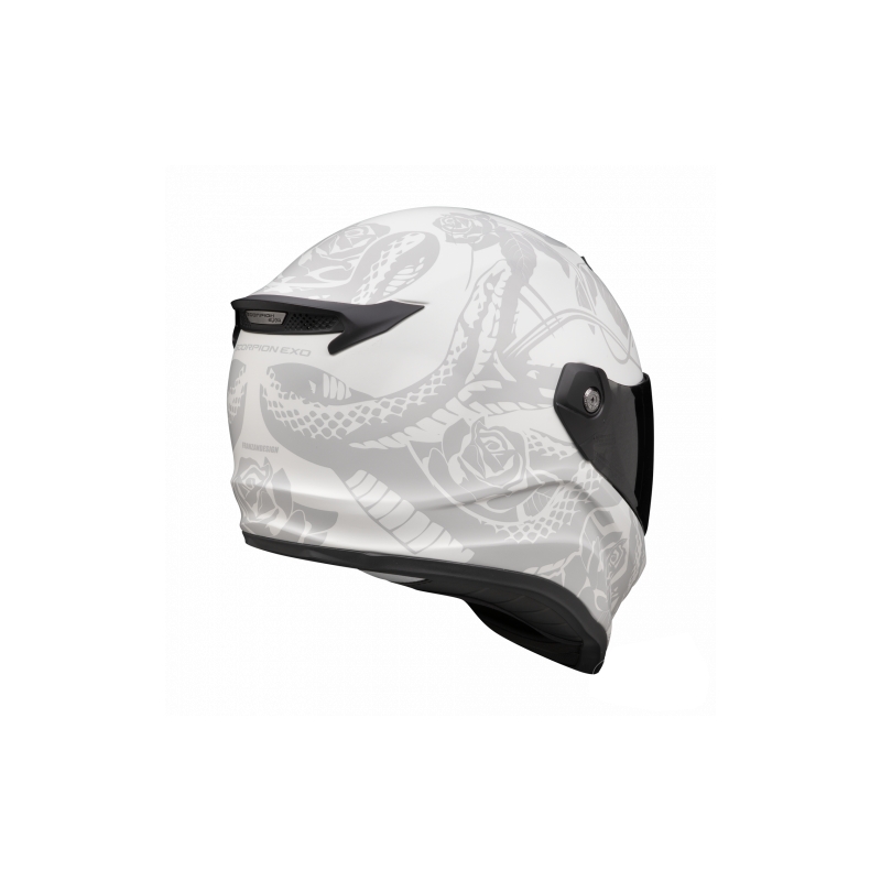 Integraal motorhelm Scorpion Covert FX Dragon mat grijs-zilver