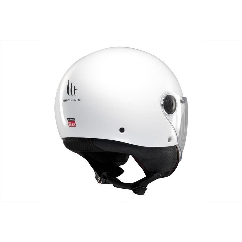 Open motorhelm MT Street S glanzend wit
