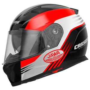 Motorhelm Cassida Apex Jawa - rood-zwart-grijs