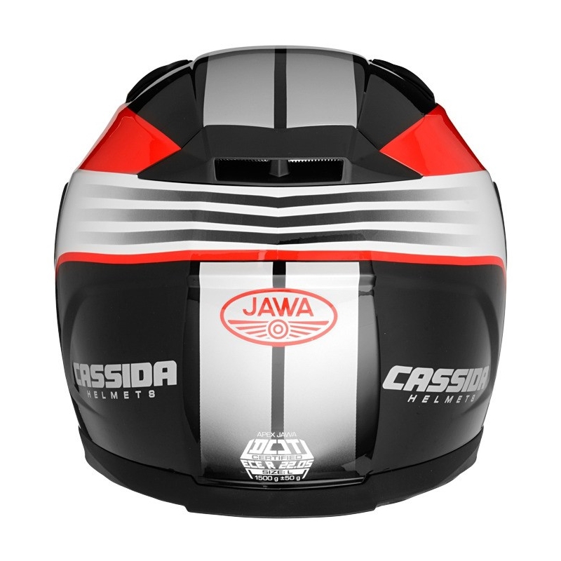 Motorhelm Cassida Apex Jawa - rood-zwart-grijs