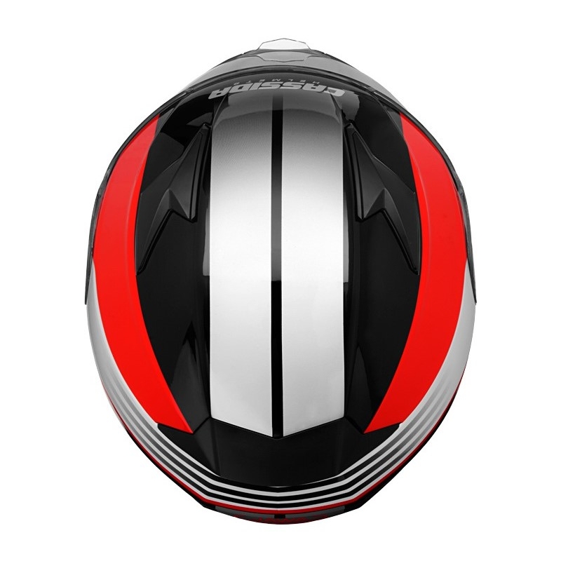 Motorhelm Cassida Apex Jawa - rood-zwart-grijs