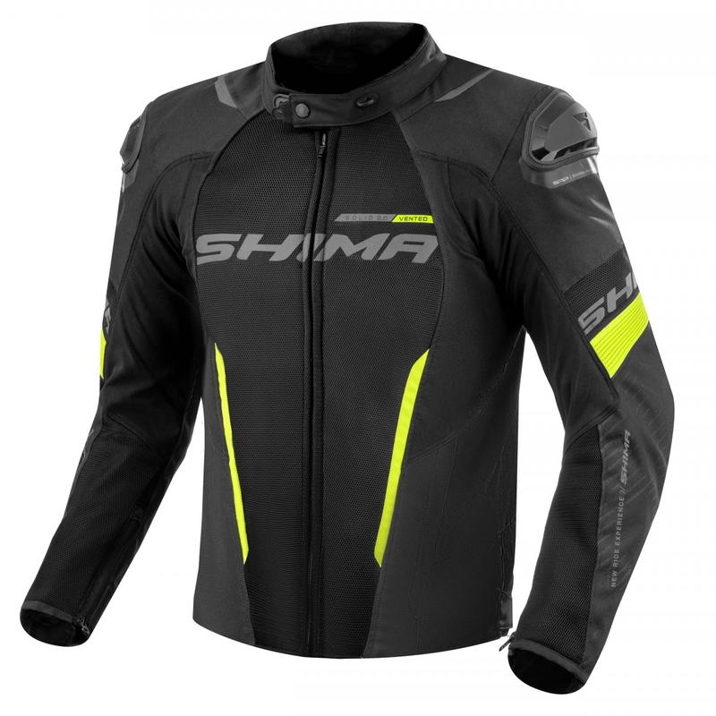 Motorjas Shima Solid 2.0 Vent zwart-fluogeel