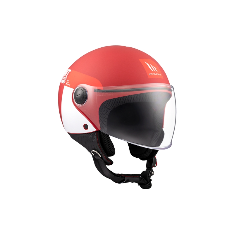 Open motorhelm MT STREET INBOARD C5 mat rood en wit