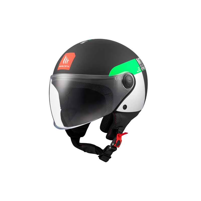 Open motorhelm MT STREET INBOARD D6 mat zwart-groen