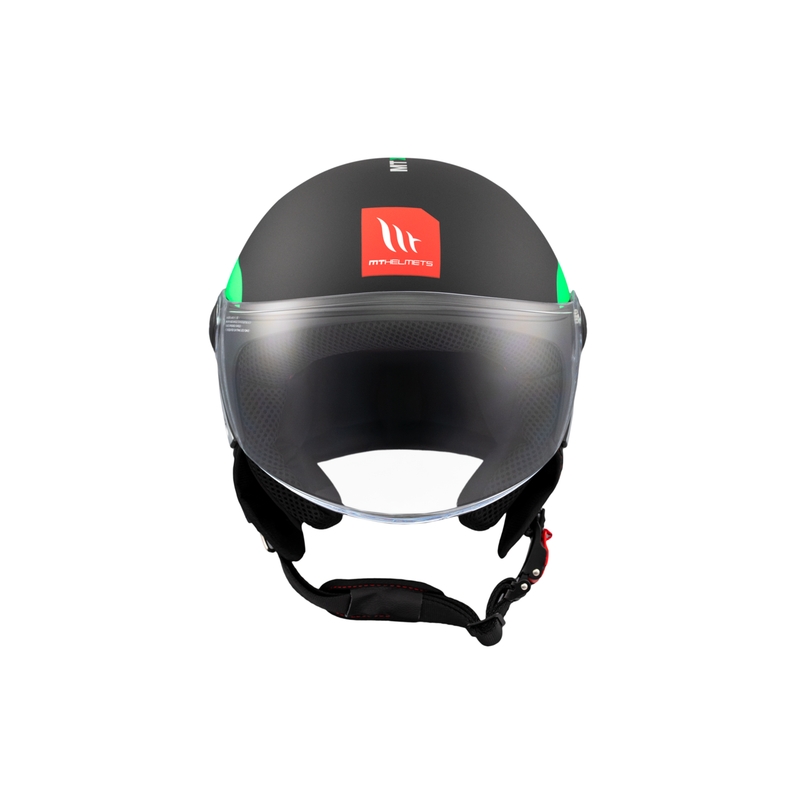 Open motorhelm MT STREET INBOARD D6 mat zwart-groen