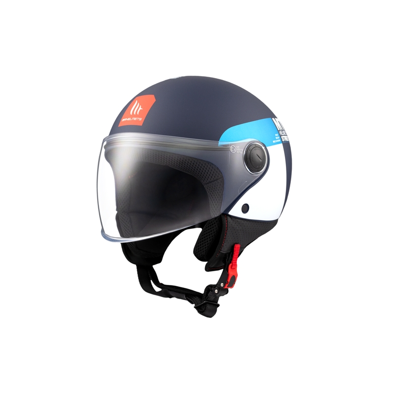Open motorhelm MT STREET INBOARD C7 mat blauw-wit