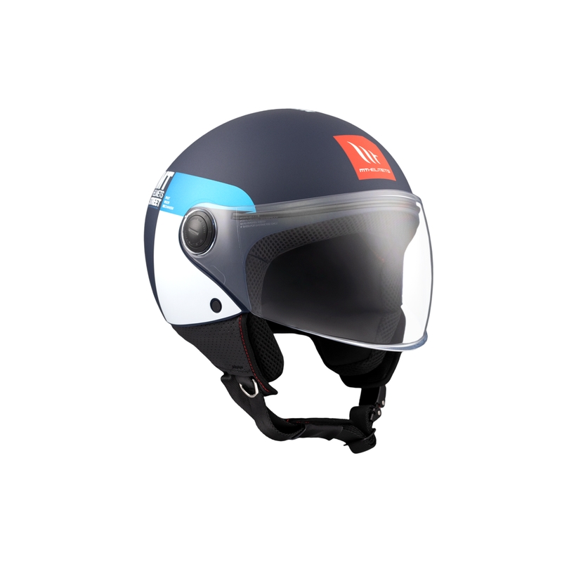 Open motorhelm MT STREET INBOARD C7 mat blauw-wit