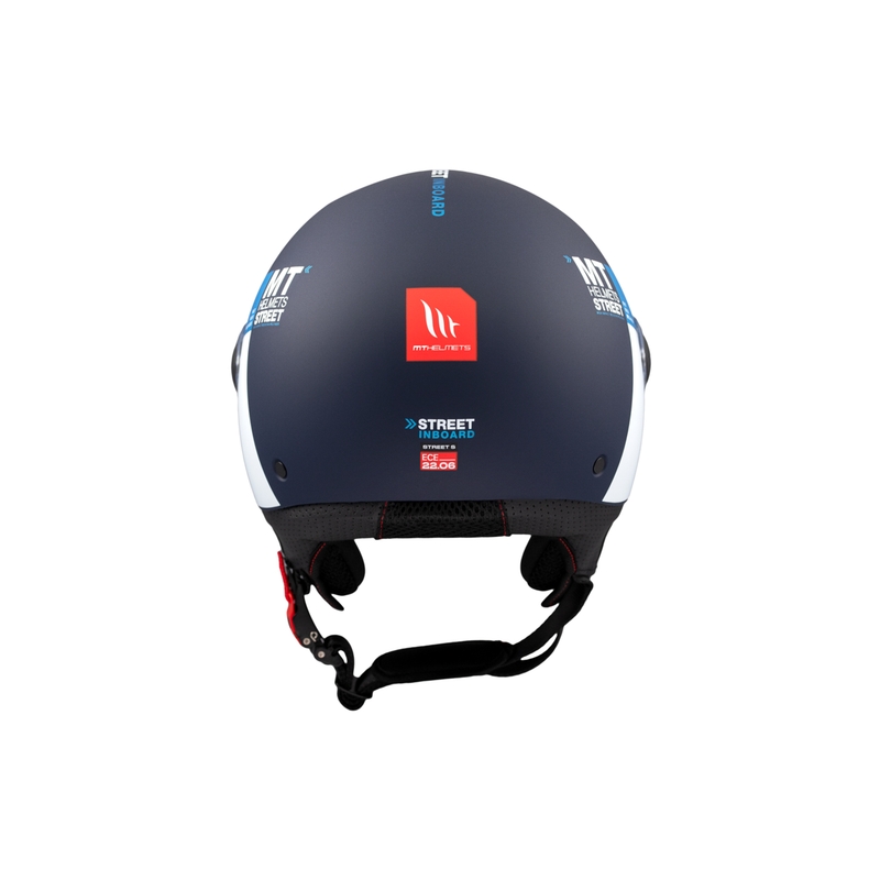 Open motorhelm MT STREET INBOARD C7 mat blauw-wit