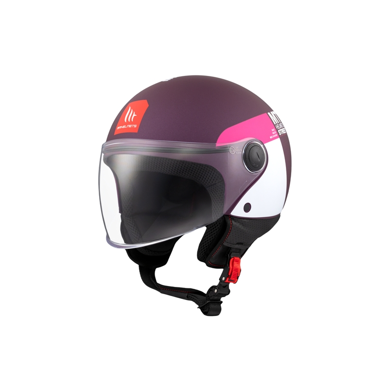 Open motorhelm MT STREET INBOARD C8 mat paars-roze