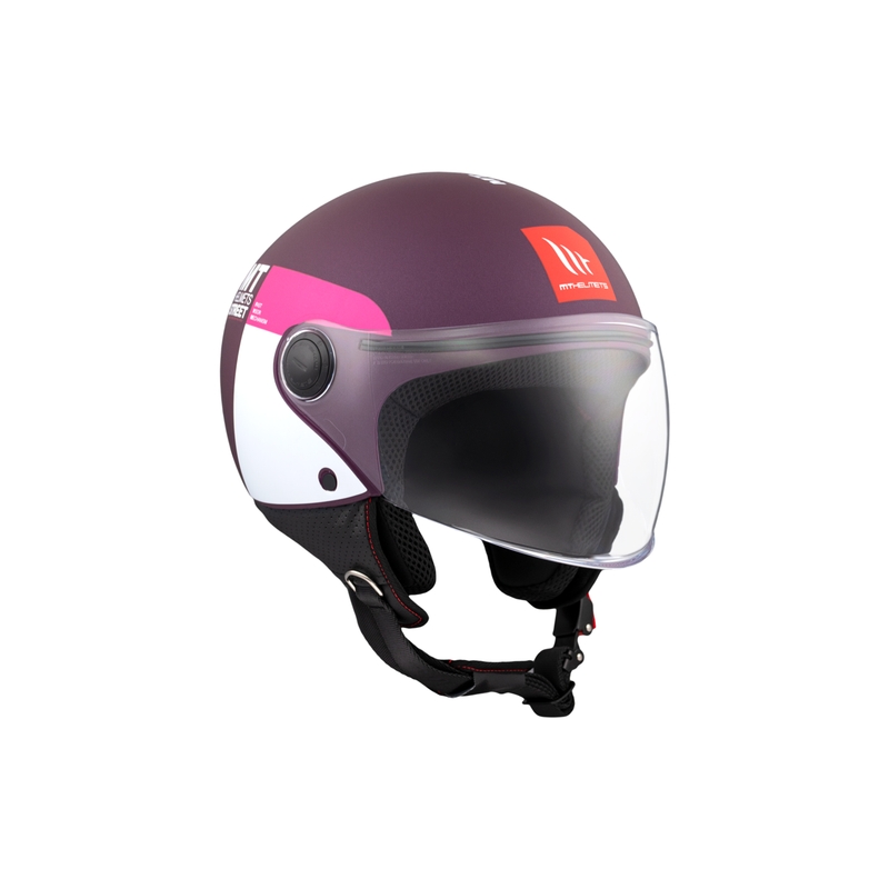 Open motorhelm MT STREET INBOARD C8 mat paars-roze