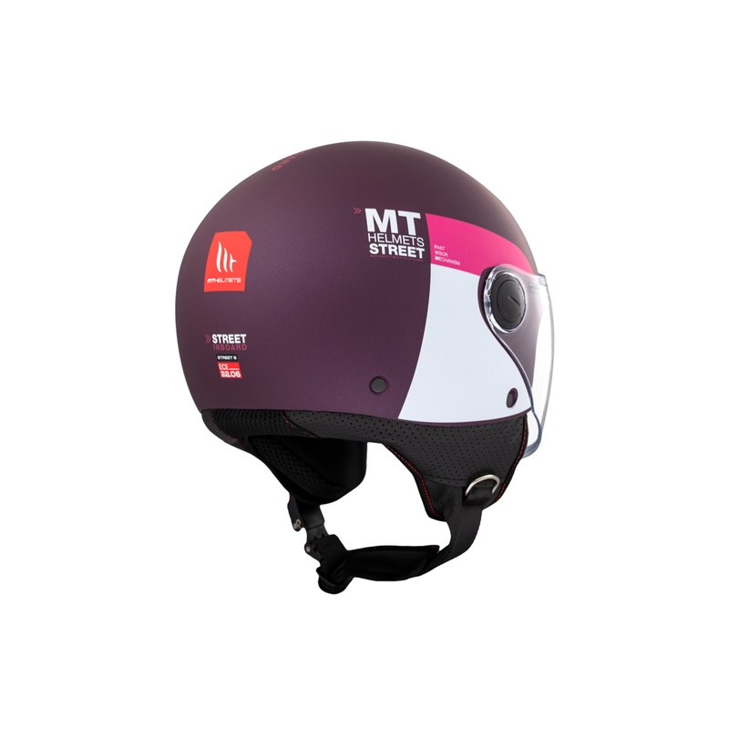 Open motorhelm MT STREET INBOARD C8 mat paars-roze