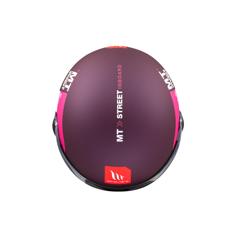 Open motorhelm MT STREET INBOARD C8 mat paars-roze