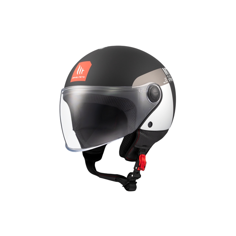 Open motorhelm MT STREET INBOARD D2 mat zwart-zilver