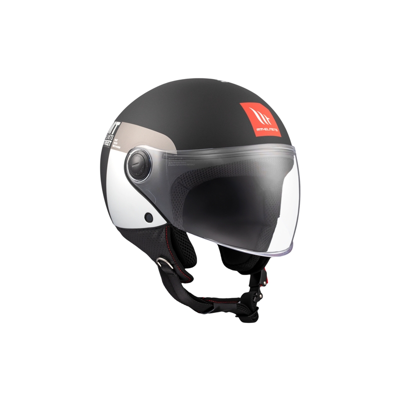 Open motorhelm MT STREET INBOARD D2 mat zwart-zilver
