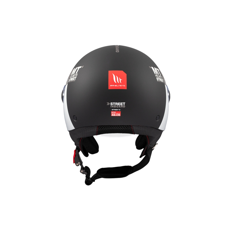 Open motorhelm MT STREET INBOARD D2 mat zwart-zilver