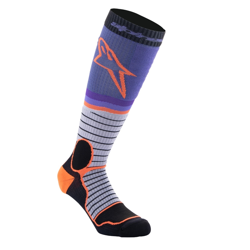 Alpinestars MX PRO sokken zwart-grijs-paars-oranje