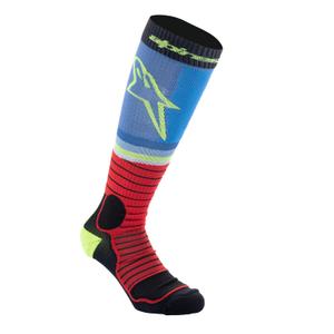 Alpinestars MX PRO sokken zwart-rood fluo-geel fluo-blauw